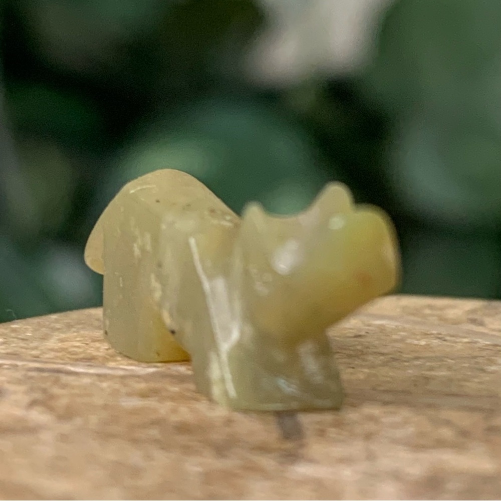 Native American Zuni Fox Wolf Fetish Bead Carved Stone Miniature Animal VTG .9" - Picture 6 of 12